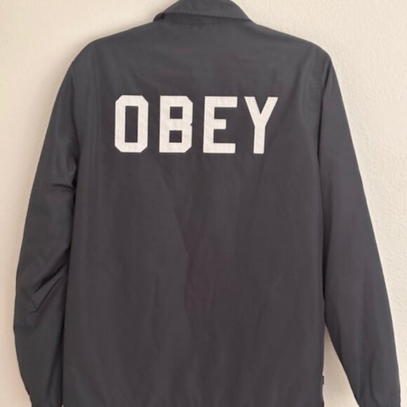 Great Condition - OBEY Men windbreaker jacket. Size Small - Picture 2 of 4